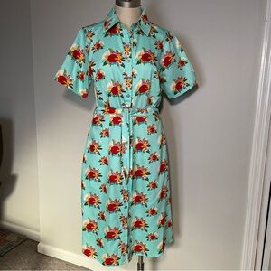Circus UK vintage floral print short sleeve shirtdress size UK14